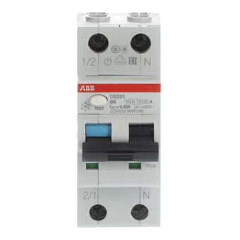 ABB Stotz S&J FI/LS-Schalter 6kA, 1p+N DS201A-B6/0,03