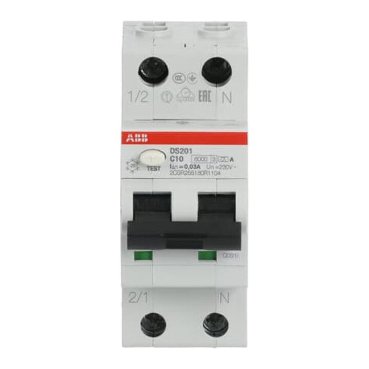ABB Stotz S&J FI/LS-Schalter 6kA, 1p+N DS201A-C10/0,03