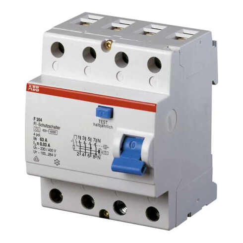 ABB Stotz S&J FI-Schutzschalter 63/0,5A 4p. F204A-63/0,5