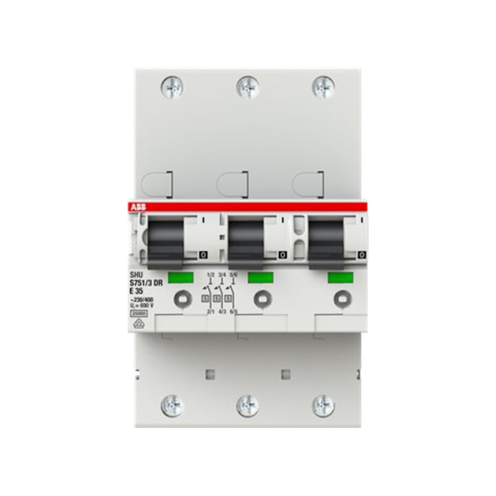 ABB Stotz S&J Haupleitungsschutzschalter 35A E 25kA 3x1P S751/3DR-E35
