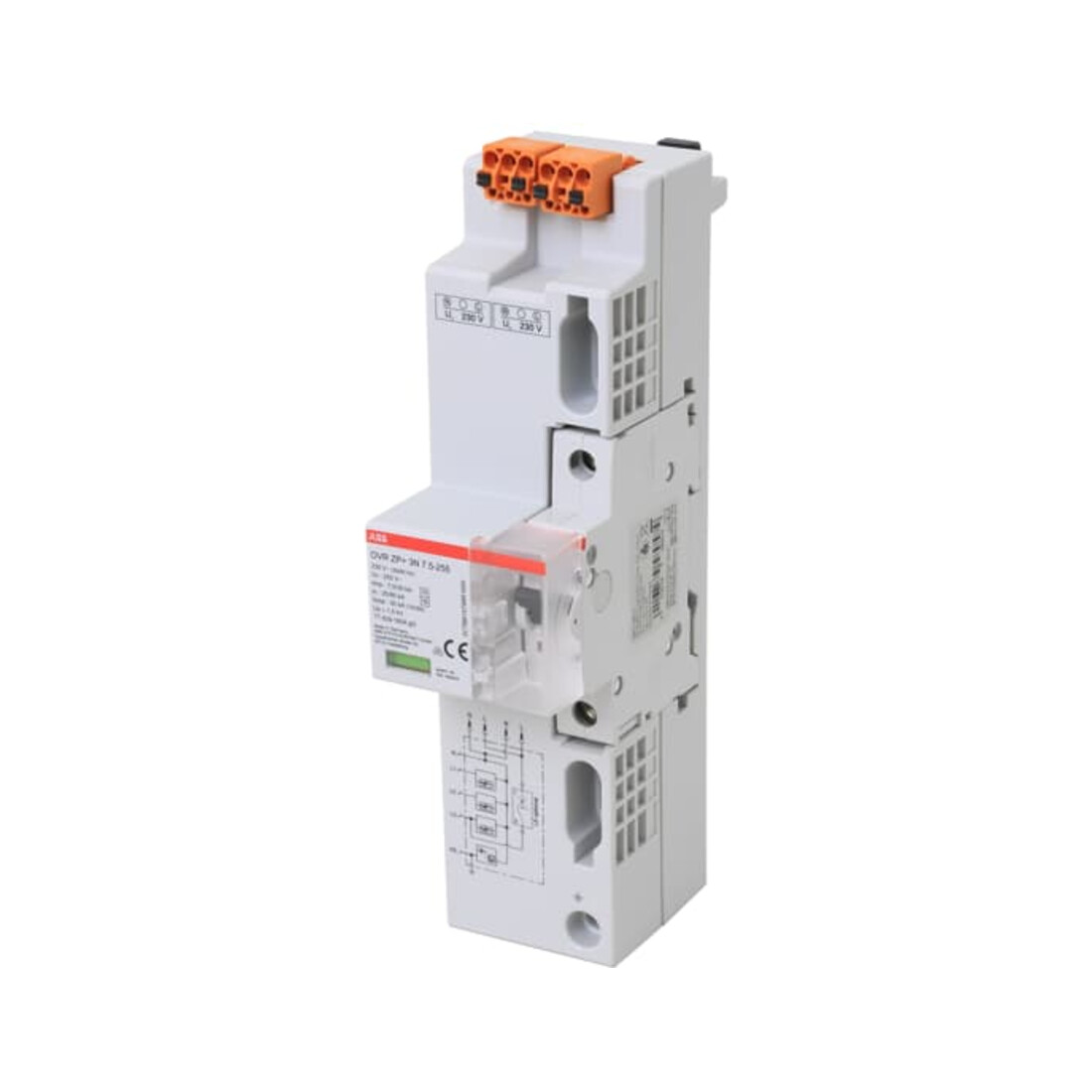 ABB Stotz S&J Parafoudre combiné TT/TN-S OVR ZP+ 3N, 12,5 kA OVRZP+3N12.5-255MCB6