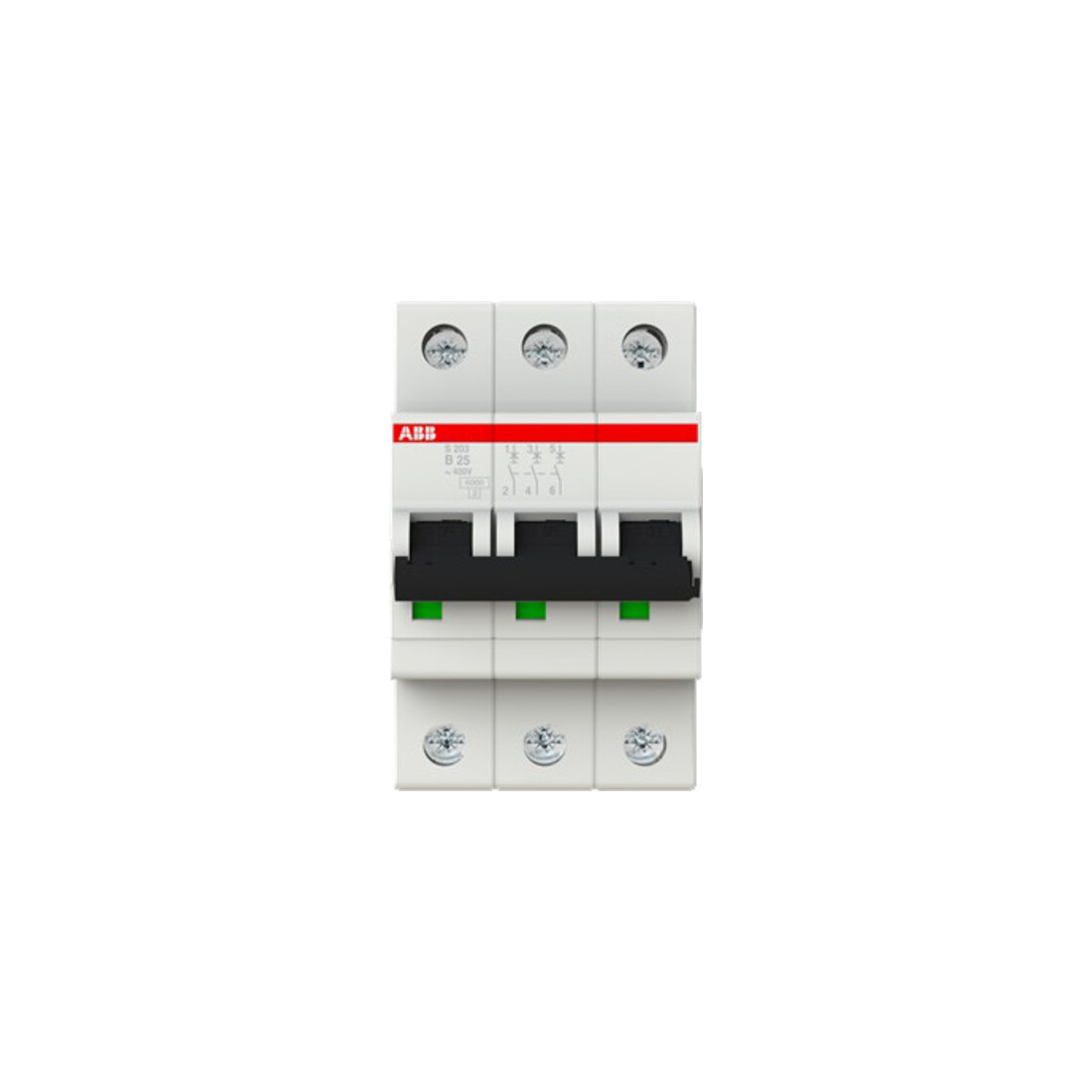 ABB Stotz S&J Sicherungsautomat B, 6kA, 25A, 3P S203-B25