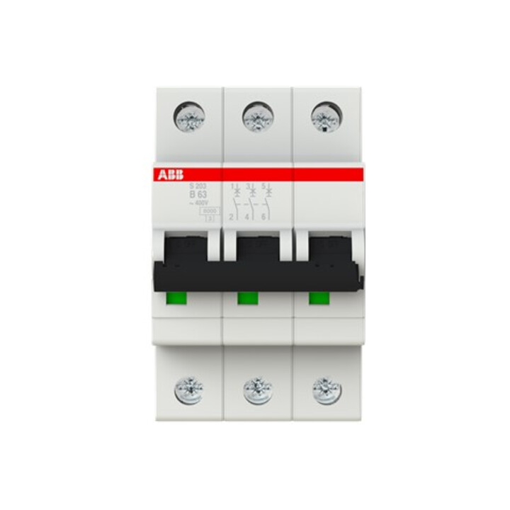 ABB Stotz S&J Sicherungsautomat B,6kA,63A,3P S203-B63