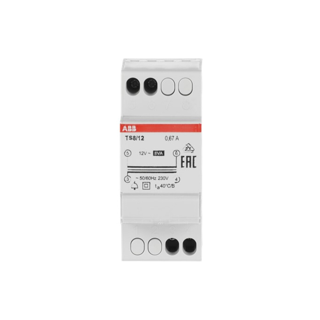 ABB Stotz S&J Transformateur de sonnette 8VA, 12VAC TS8/12