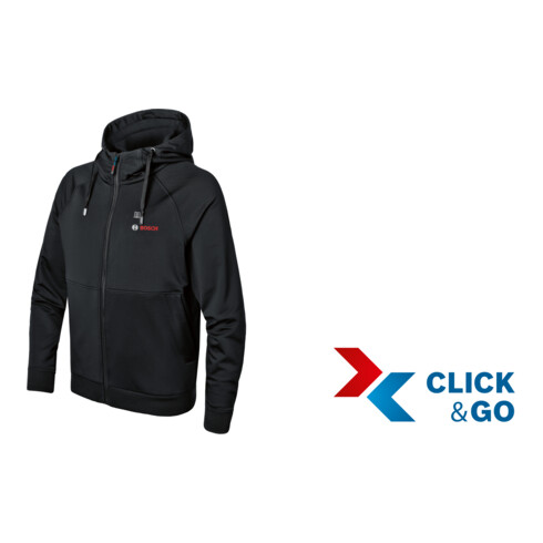 Bosch Abbigliamento riscaldabile GHH 12+18V XA: adattatore batteria, caricabatterie, 1 batteria