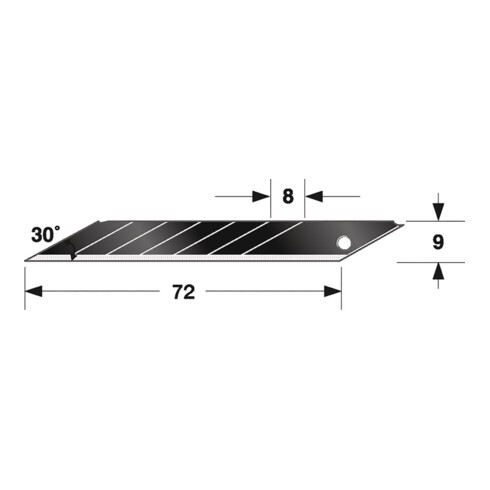 Abbrechklinge Razar Black Blade™ L80xB9xSmm 7 Sollbruchstellen 10 St./Box TAJIMA