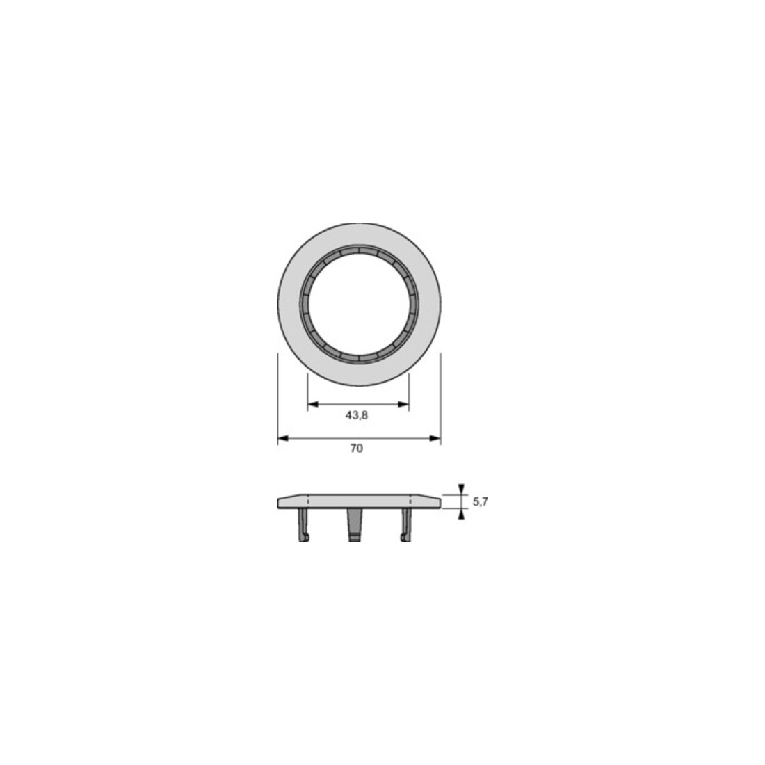 Abdeckring Vision D.70mm schwarz L&S