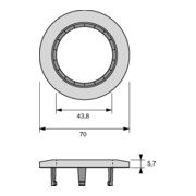 Abdeckring Vision D.70mm schwarz L&S-4