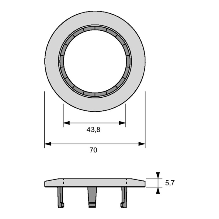 Abdeckring Vision D.70mm schwarz L&S