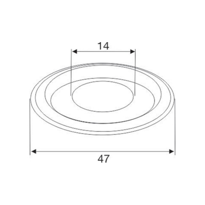 Abdeckrosette zu Türspion MS verchr.ID 14mm AD 46mm BMB