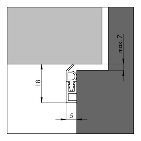 Abdichtungsschiene PTS-AR L.2100mm B.5mm Ku.blk braun m.weich PVC-Lippe ELLEN