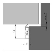 Abdichtungsschiene PTS-AR L.2100mm B.5mm Ku.blk braun m.weich PVC-Lippe ELLEN-3