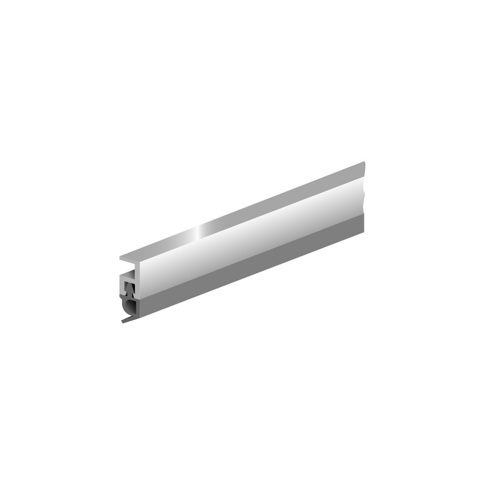 Abdichtungsschiene PTS-AR L.2100mm B.5mm Ku.blk weiß m.Weich PVC-Lippe ELLEN ; Elton
