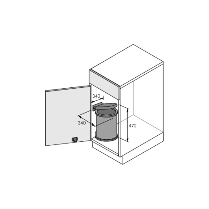 Abfallsammler Bin.it Classic B340xT270xH350mm weiß Weiß lack./Ku.HETTICH