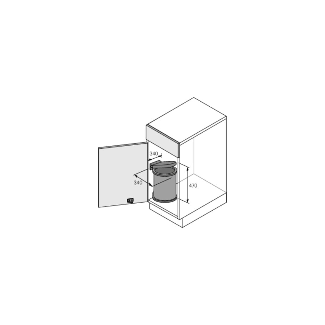 Abfallsammler Bin.it Classic B340xT270xH350mm weiß Weiß lack./Ku.HETTICH