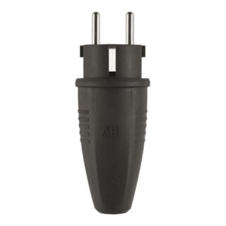 ABL Gummi Fiche Schuko 100000039 noire IP44 jusqu’à 3x2,5mm