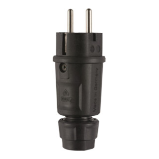 ABL Stecker SCHUKO 100000064 Elamid schwarz IP54