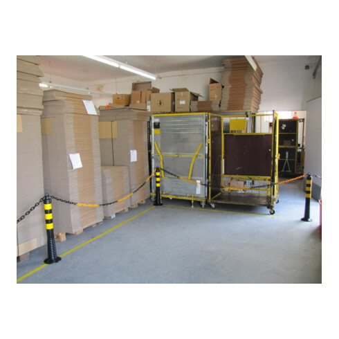 Absperrkette PP gelb/schwarz 9mm L.3m m.2 Universalhaken