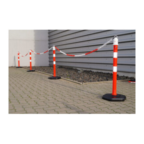 Absperrkette PP rot/weiß 9mm L.3m m.2 Universalhaken