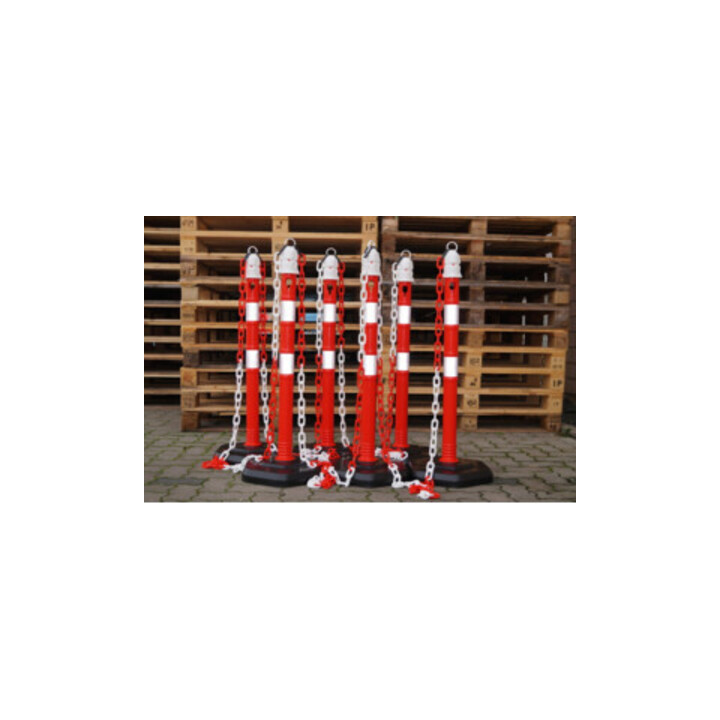 Absperrkette PP rot/weiß 9mm L.3m m.2 Universalhaken