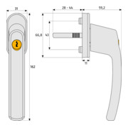 ABUS Abschließbarer Fenstergriff FG210 S B/SB-3