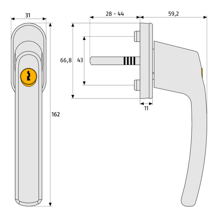 ABUS Abschließbarer Fenstergriff FG210 S B/SB