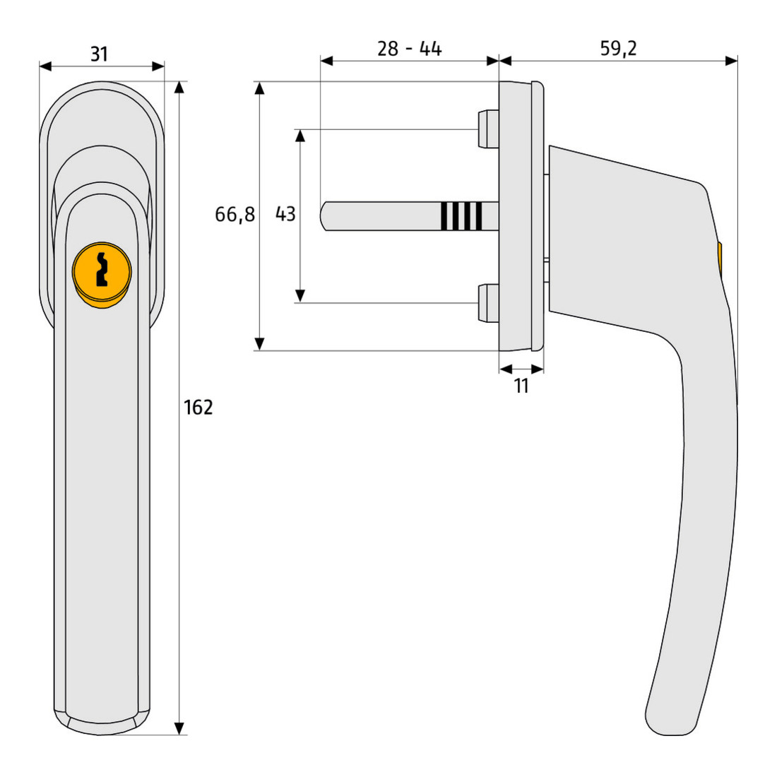ABUS Abschließbarer Fenstergriff FG210 S B/SB
