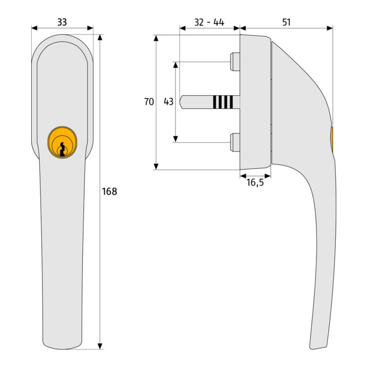 ABUS Abschließbarer Fenstergriff FG300 B AL0125