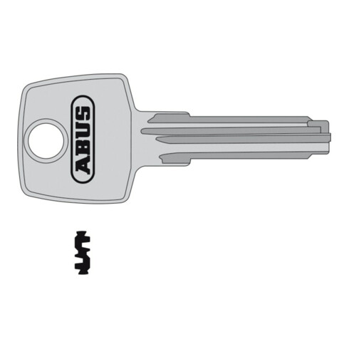 ABUS Clé vierge EC550, laiton nickelé carré