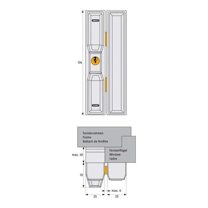 ABUS Fenster-Zusatzsicherung FTS88 W AL0125