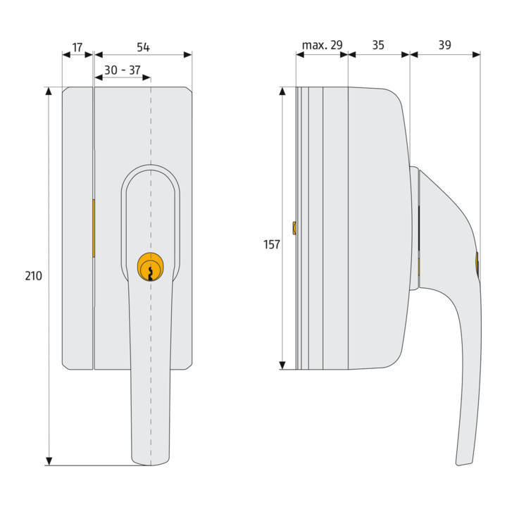 ABUS Fenstergriff-Schloss FO400A W AL0125