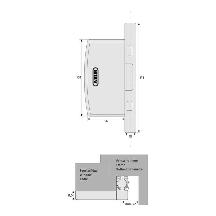 ABUS Scharnierseitensicherung FAS97 W