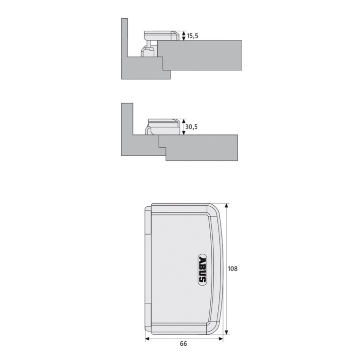 ABUS Scharnierseitensicherung TAS112 W EK