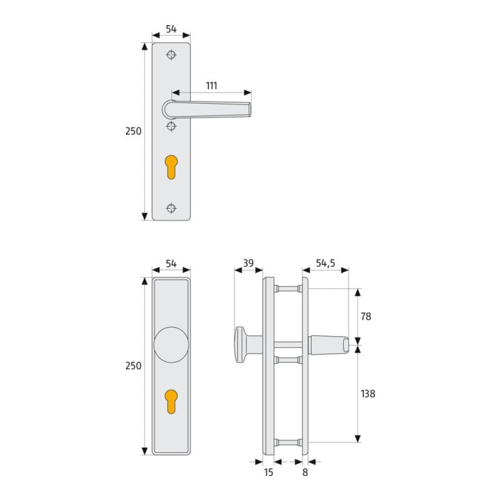 ABUS Schutzbeschlag HLS214 F2 b.Dr. EK