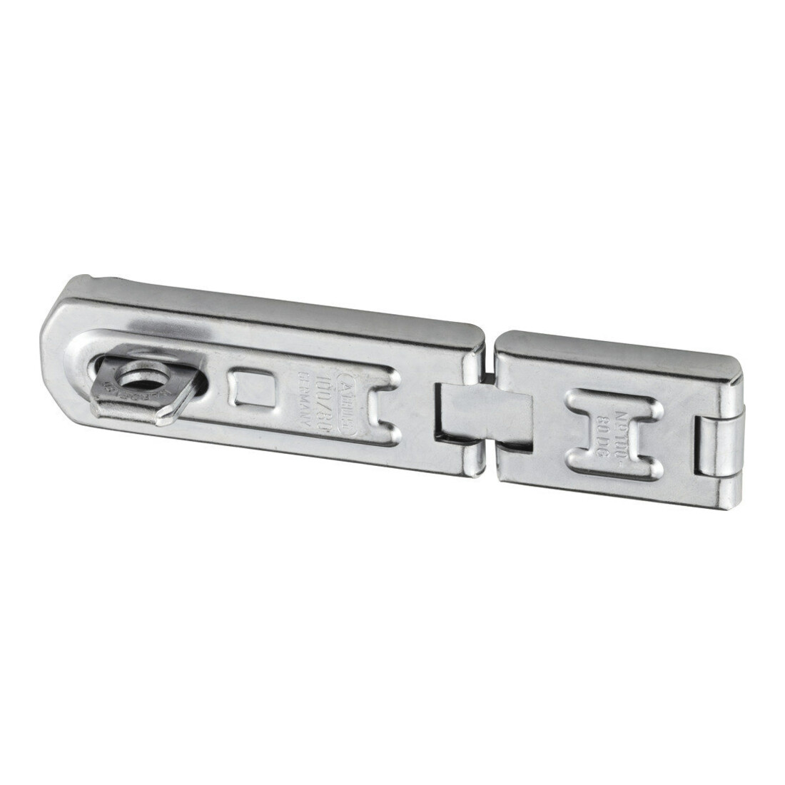 ABUS Targette de porte avec plaque à œillets 100/80 DG acier anticorrosion