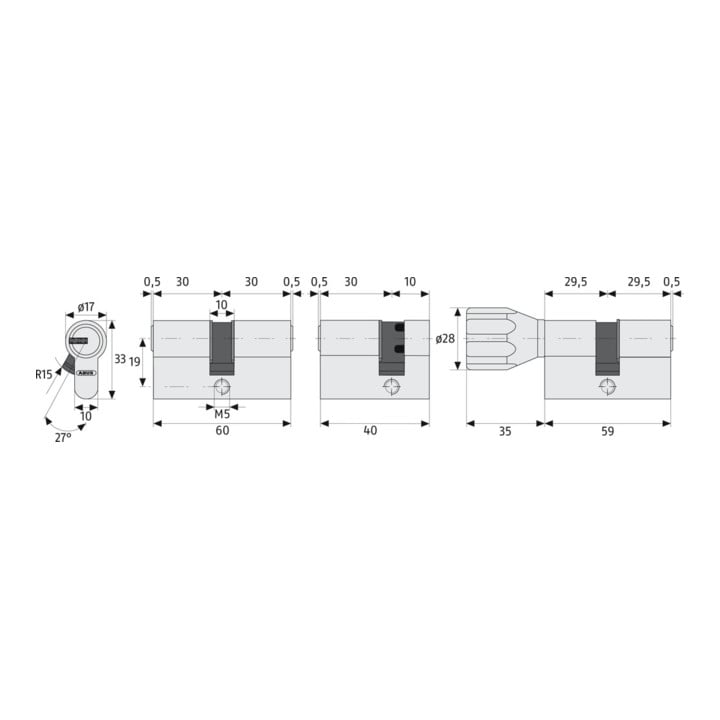 ABUS Türzylinder D6XNP 40/45 vs.