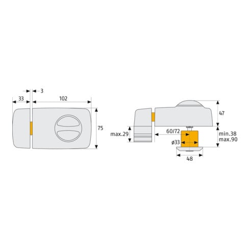 Serrure de porte supplémentaire ABUS 7010 S EK