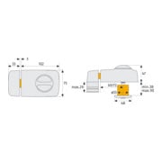 ABUS : Verrou de porte 7010 W EK-3