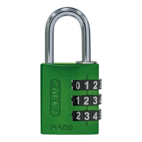 ABUS Zahlen-Vorhangschloss 144/30 Lock-Tag Aluminium, grün