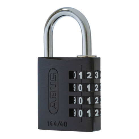 ABUS Zahlen-Vorhangschloss 144/40 Lock-Tag Aluminium, schwarz