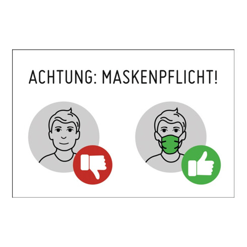 Achtung Maskenpflicht! Hintergrund weiß L.297mm B.210mm