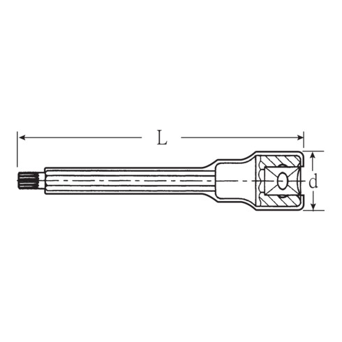 Acier 10 mm (3/8") VDE embout de tournevis M6 L.136 mm D.23 mm