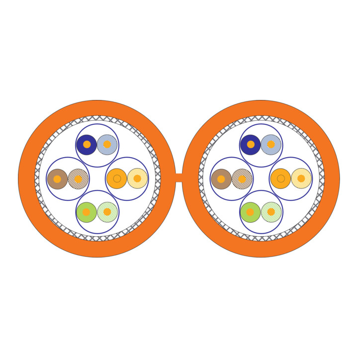 Acome Câble d'installation TN-7000-2 Cat.7 orange 8P S/FTP AWG23