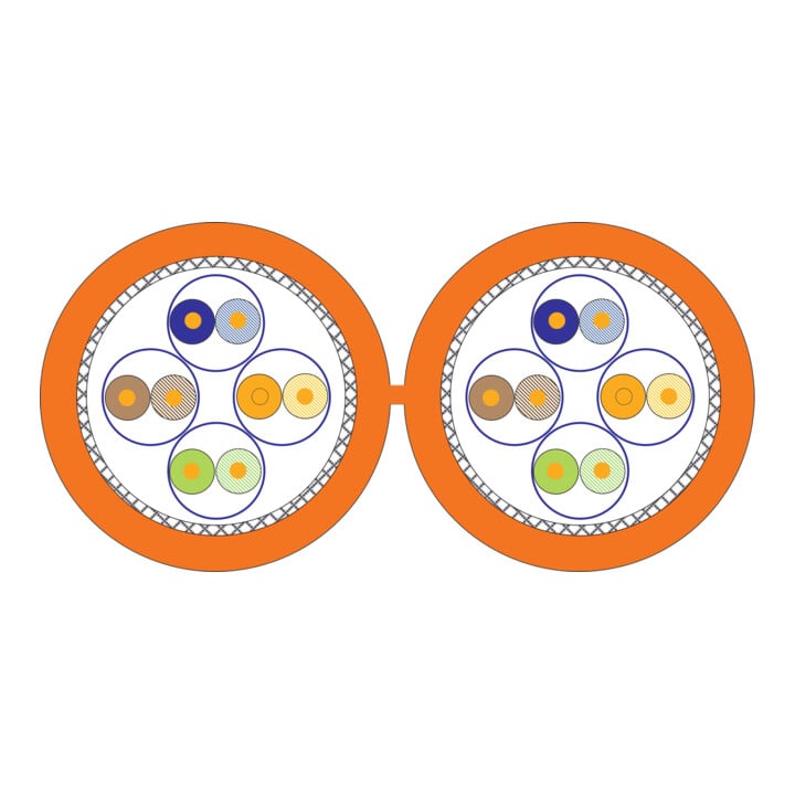 Acome TN-7000-2 Kat.7 orange 8P S/FTP AWG23 R7480F-Cca-T250