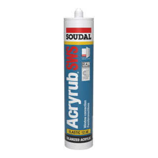 Soudal peintre acrylique Acryrub SWS blanc intérieur 310 ml