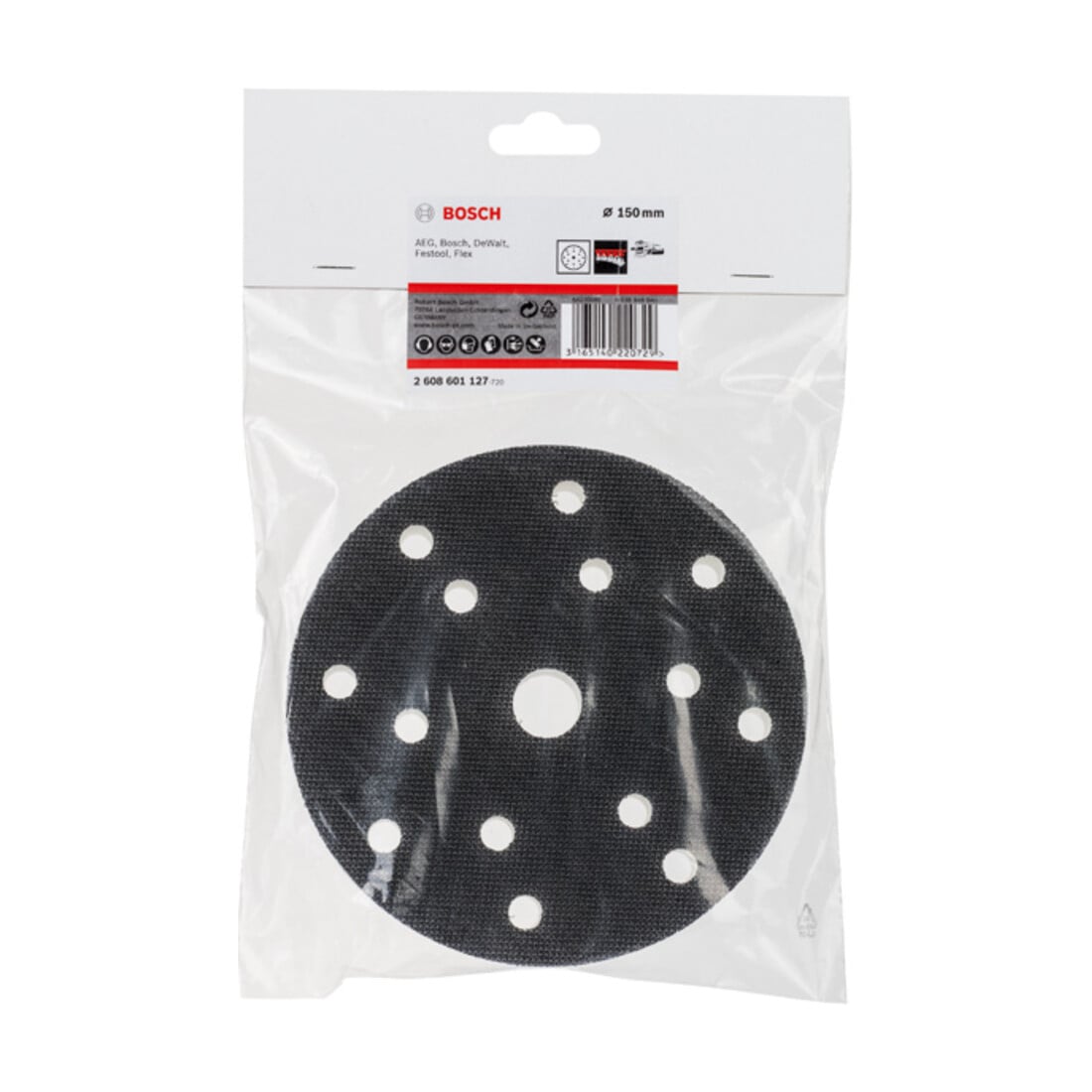 Adaptateur Bosch perforé pour ponceuse d'orbite aléatoire 150 mm