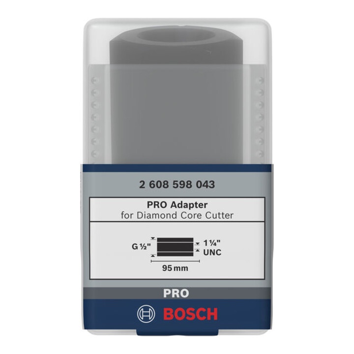 Adaptateur Bosch pour forets diamantés côté machine 1 1/4" UNC côté couronne G 1/2".