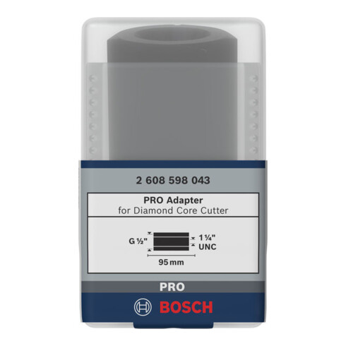 Adaptateur Bosch pour forets diamantés côté machine 1 1/4" UNC côté couronne G 1/2".