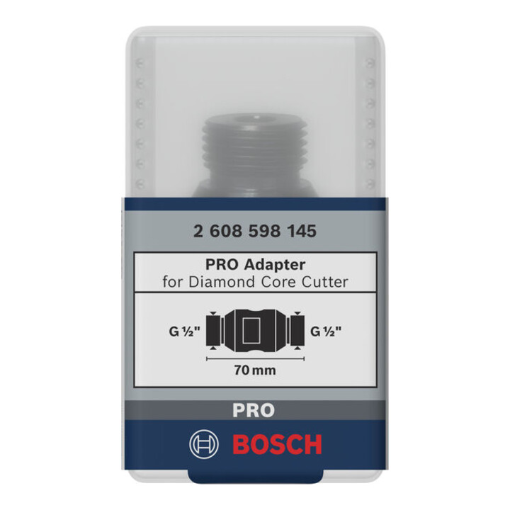 Adaptateur Bosch pour forets diamantés côté machine G 1/2", côté couronne G 1/2".