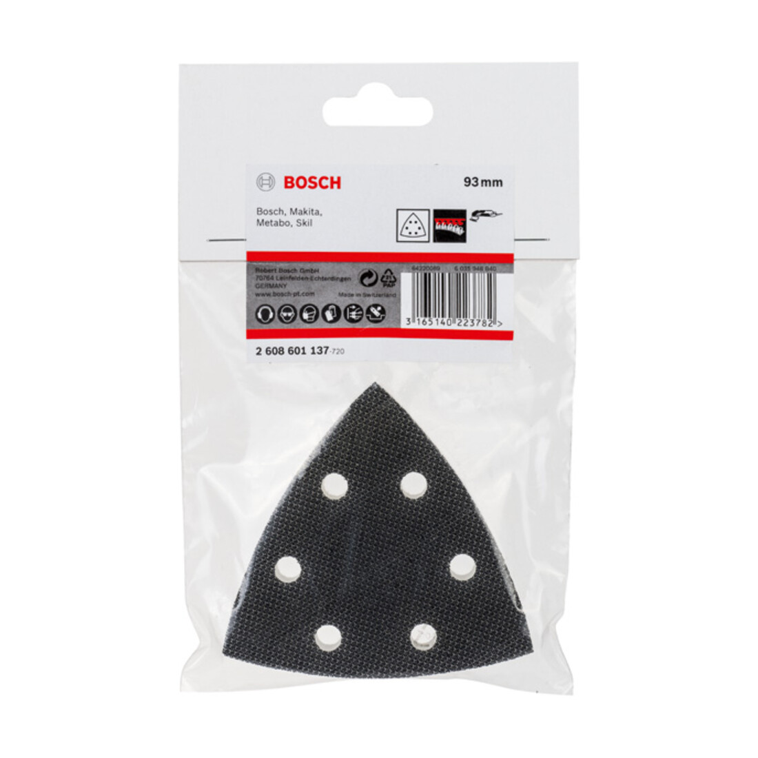 Adaptateur Bosch pour meuleuse triangulaire Bosch 93 mm